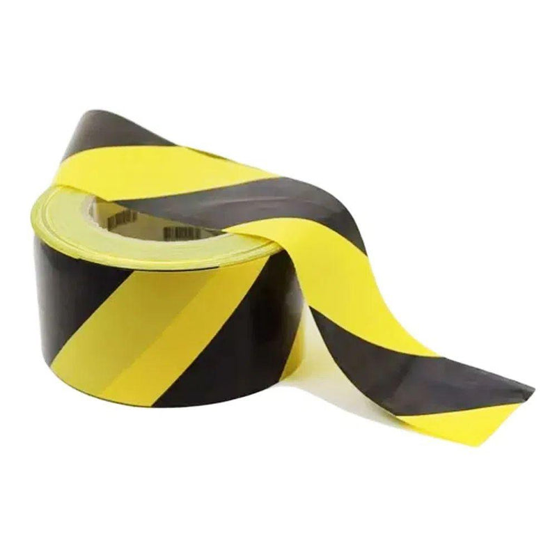 Fita Zebrada Preta/Amarela Para Sinalização