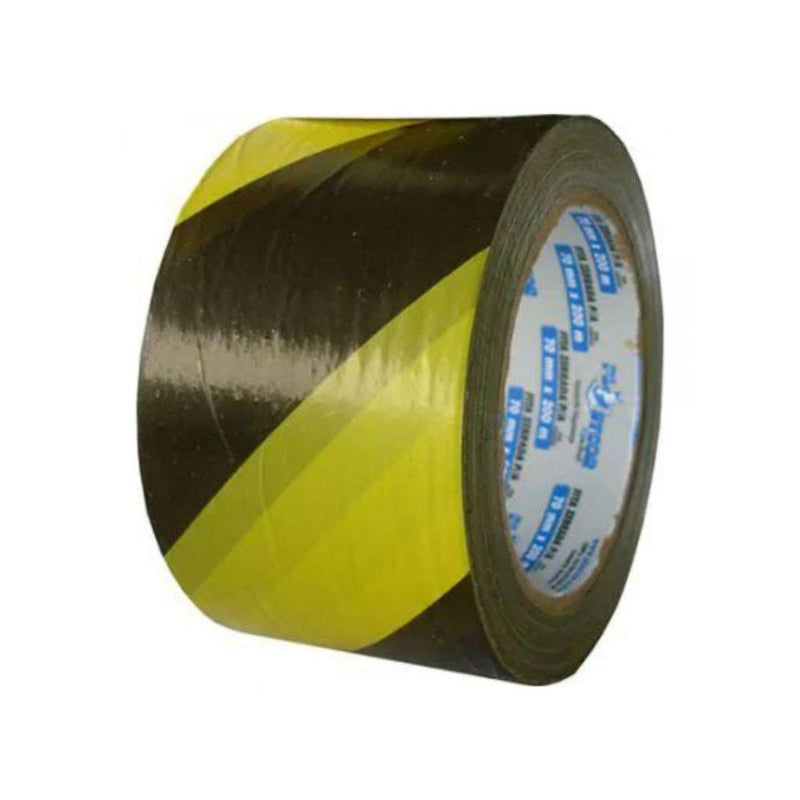 Fita Zebrada Preta/Amarela Para Sinalização