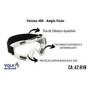 Óculos de Proteção Ampla Visão Antirisco Vision 400 Ca 42919