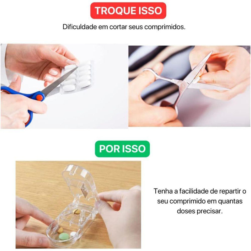Cortador de Comprimido Com Lâmina Corta e Armazena