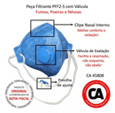 Máscara Semifacial Pff2 Com Válvula Ca 44746
