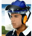 Capacete De Segurança Acoplado Abafador e Protetor Facial